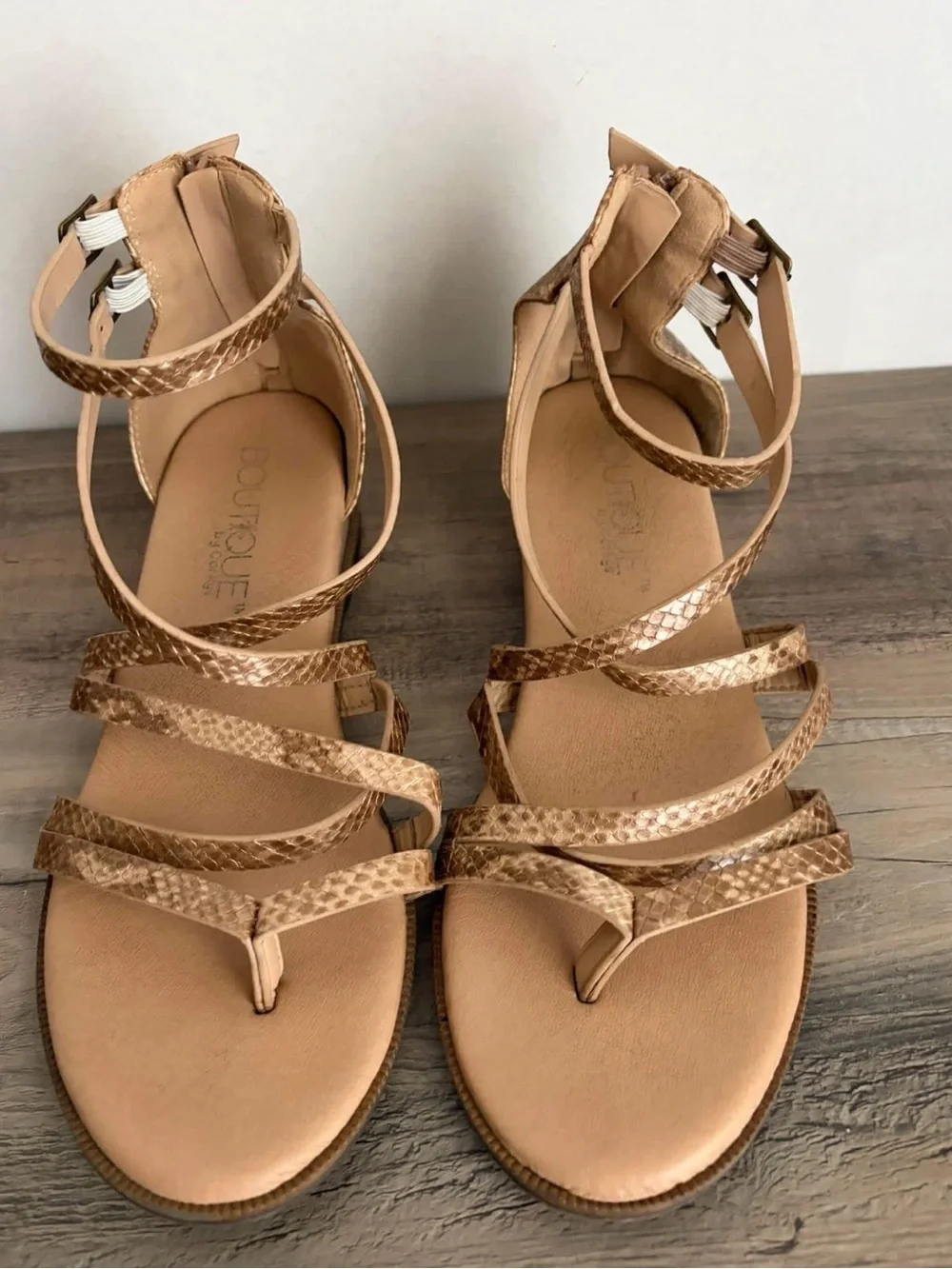 Women's Tan Strappy Gladiator Sandals